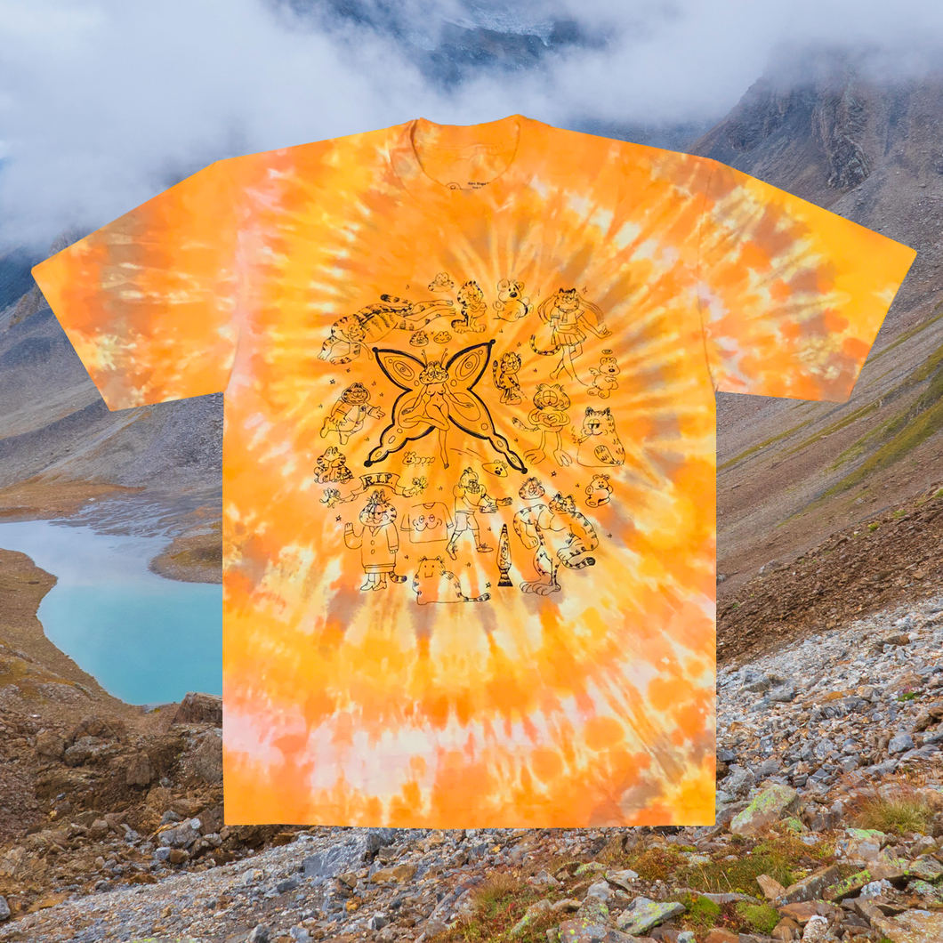 Tie Dye Funny Cat Bootleg Tee