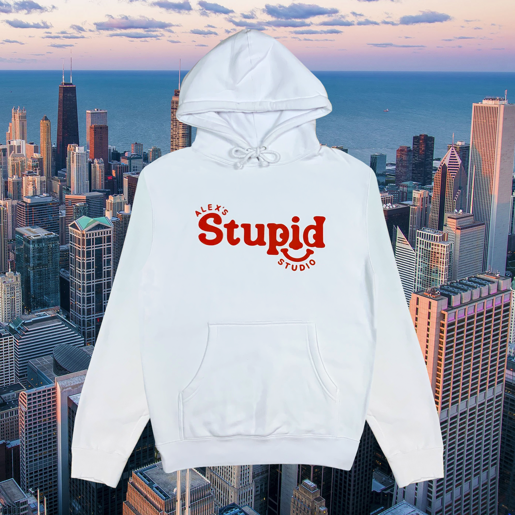 Stupid Face Hoodie (white)