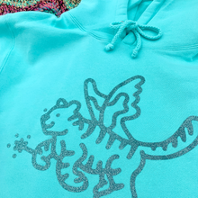 Load image into Gallery viewer, Glitter Fairy Tiger Hoodie (aqua)