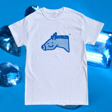 Load image into Gallery viewer, Halftone Stu Tee (blue on white)