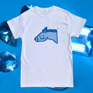 Halftone Stu Tee (blue on white)