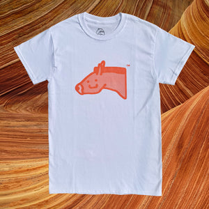 Halftone Stu Tee (orange on white)