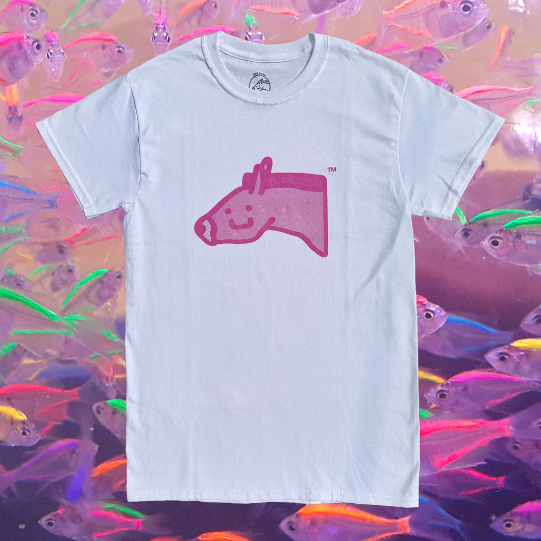 Halftone Stu Tee (pink on white)