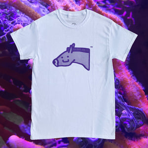 Halftone Stu Tee (purple on white)