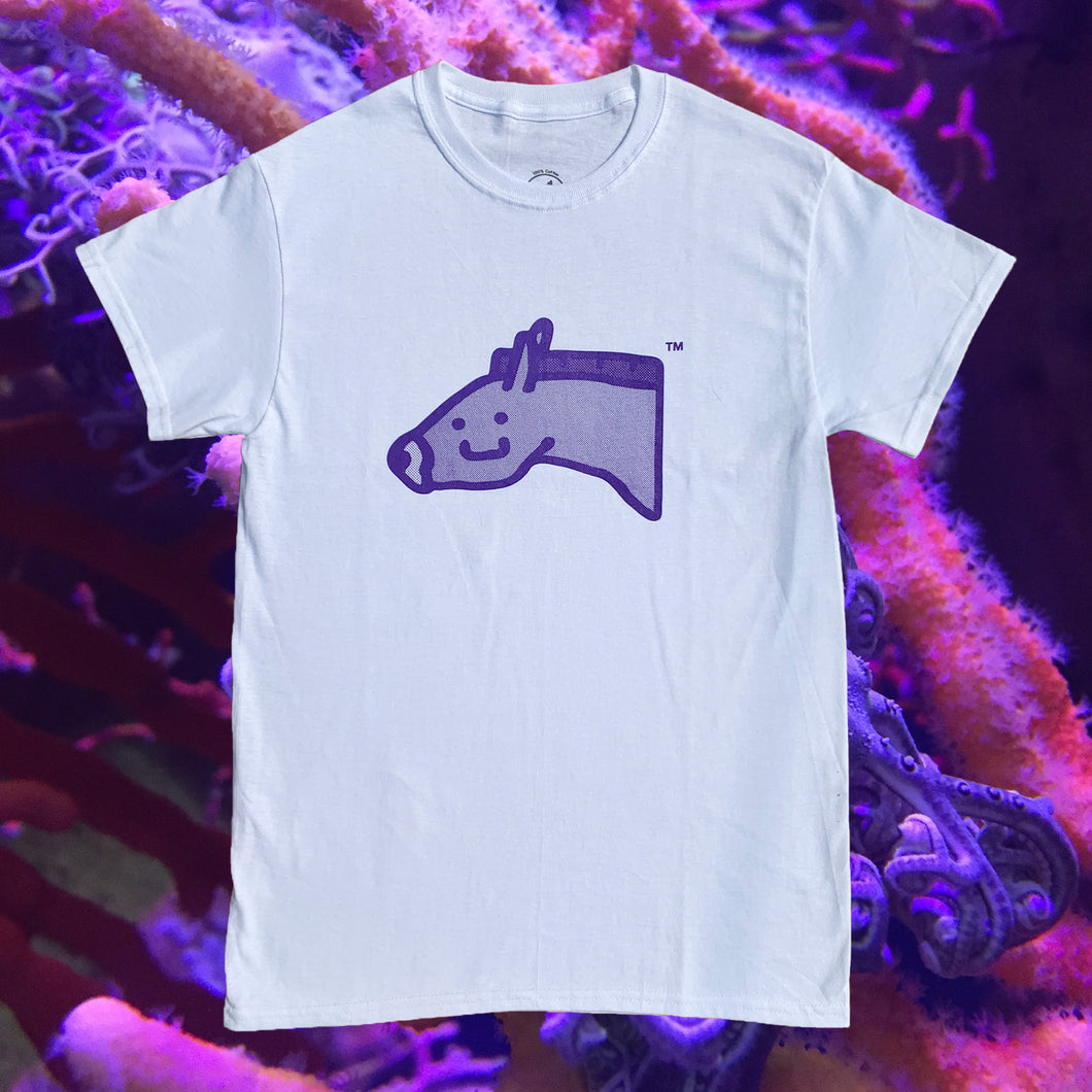 Halftone Stu Tee (purple on white)